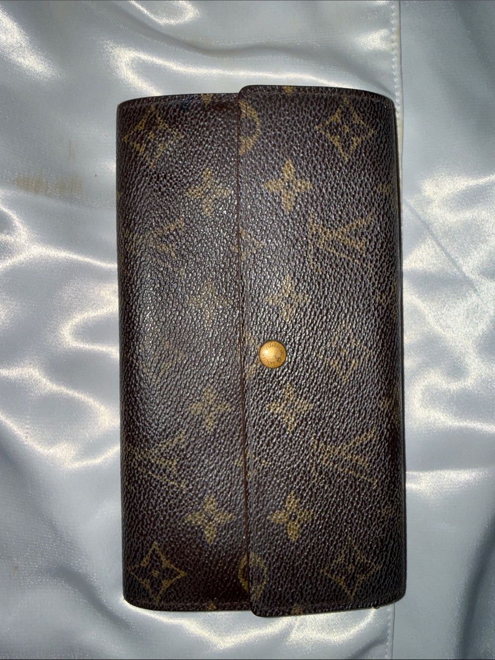 Louis Vuitton Monogram Canvas Long Wallet in Brown and Gold